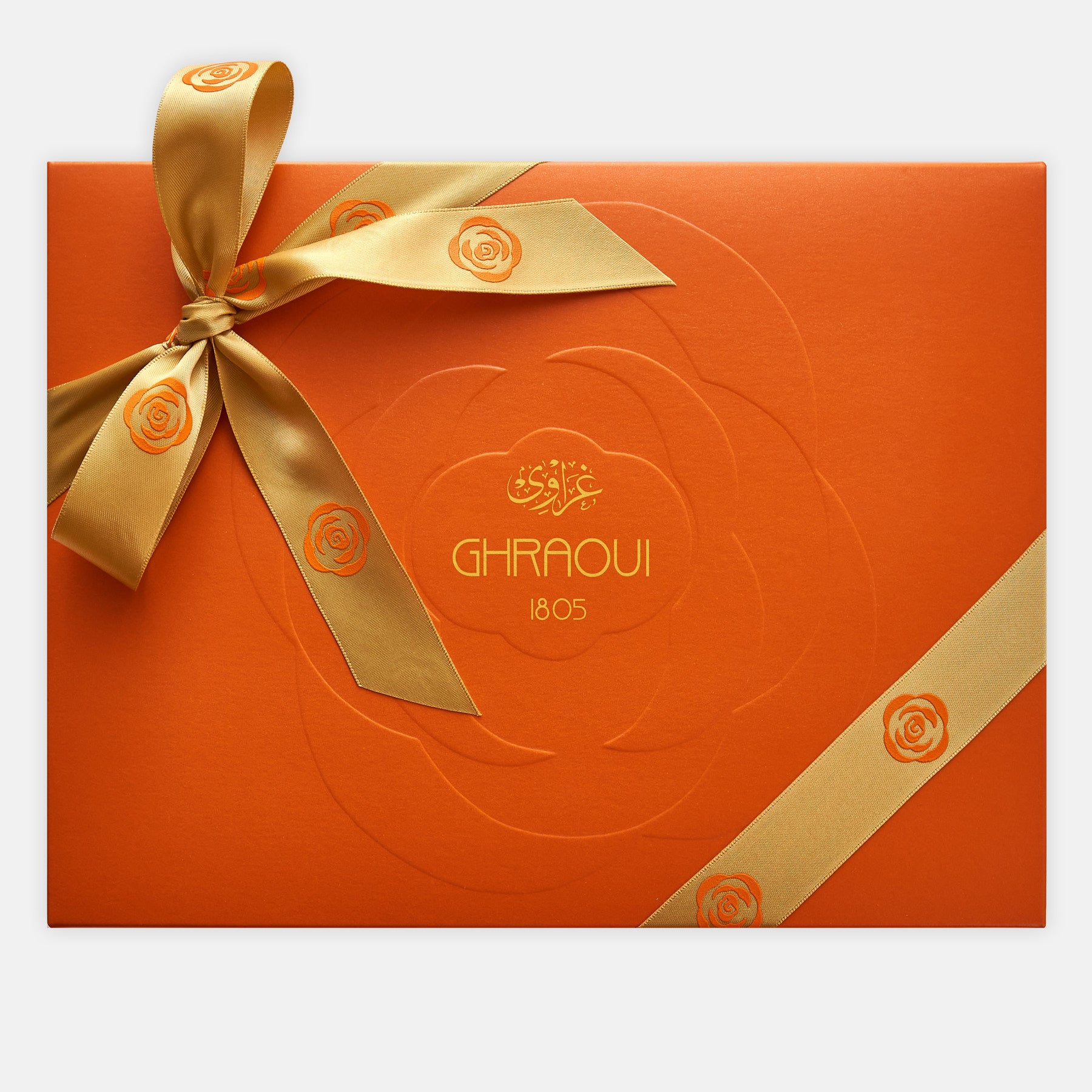 Closed box of candied apricots