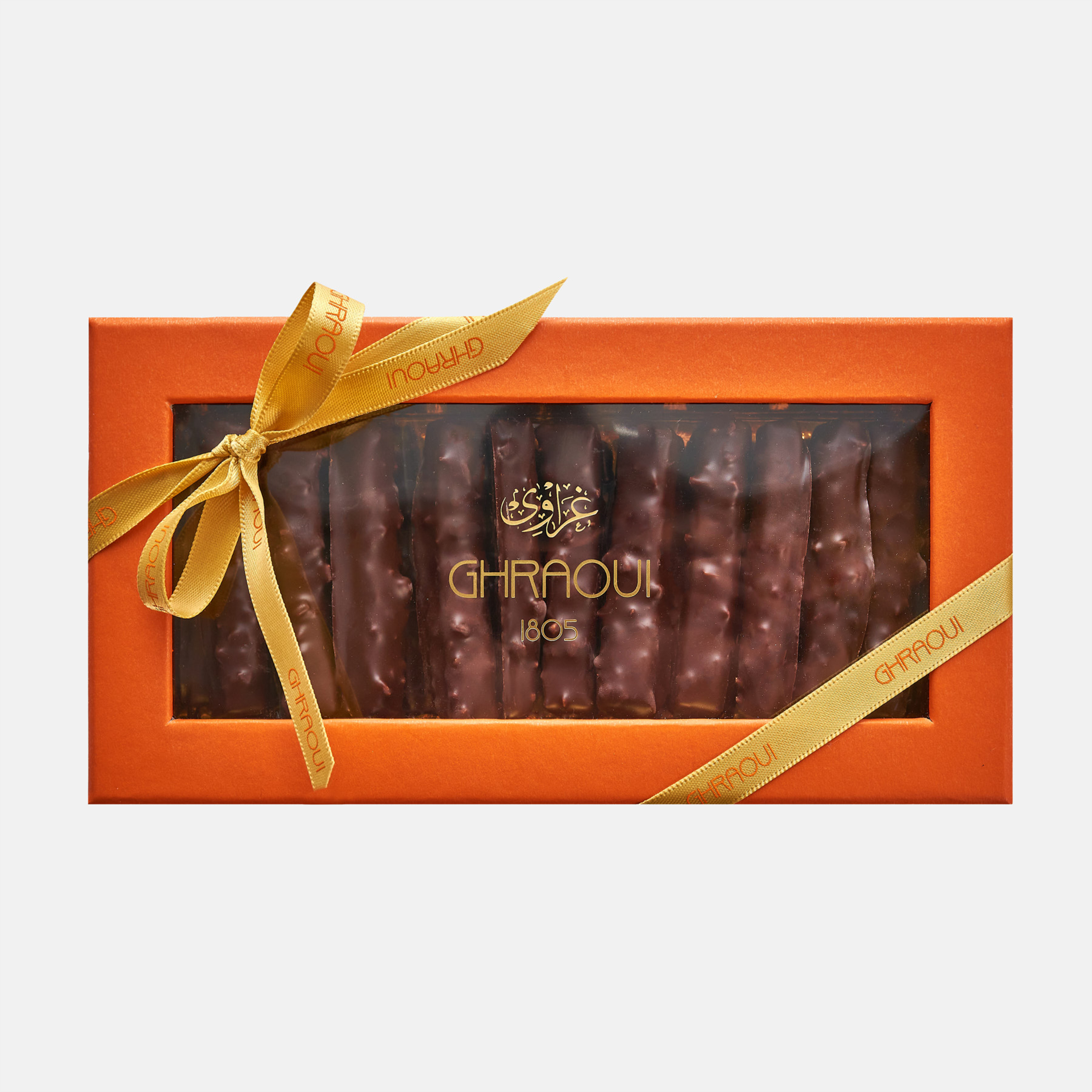 Candied orange peel with almond pieces - ghraoui-chocolate Edit alt text
