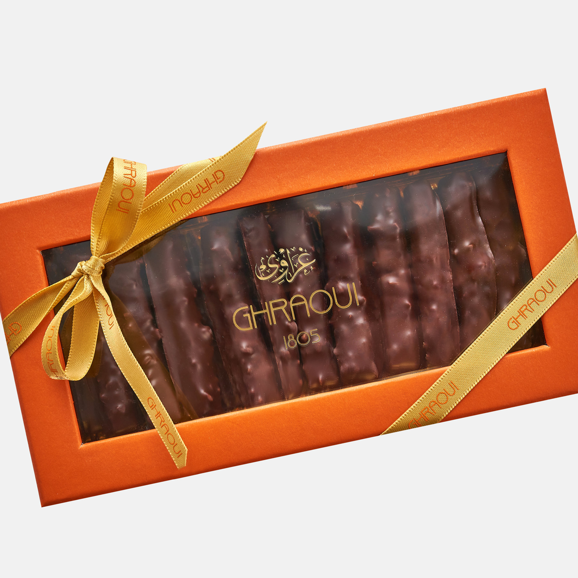 Candied orange peel with almond pieces - ghraoui-chocolate Edit alt text