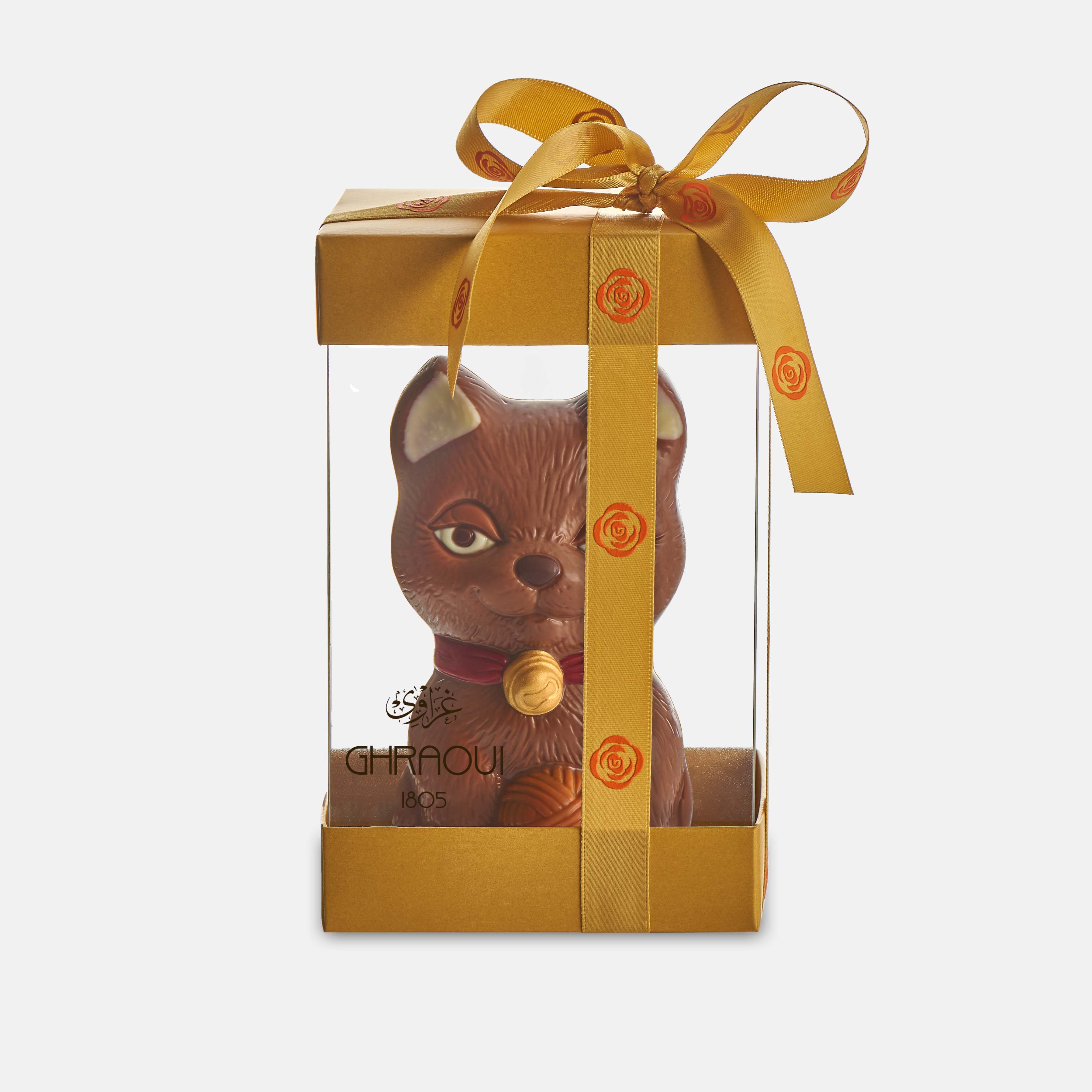 Hand-painted chocolate Cat in a giftbox