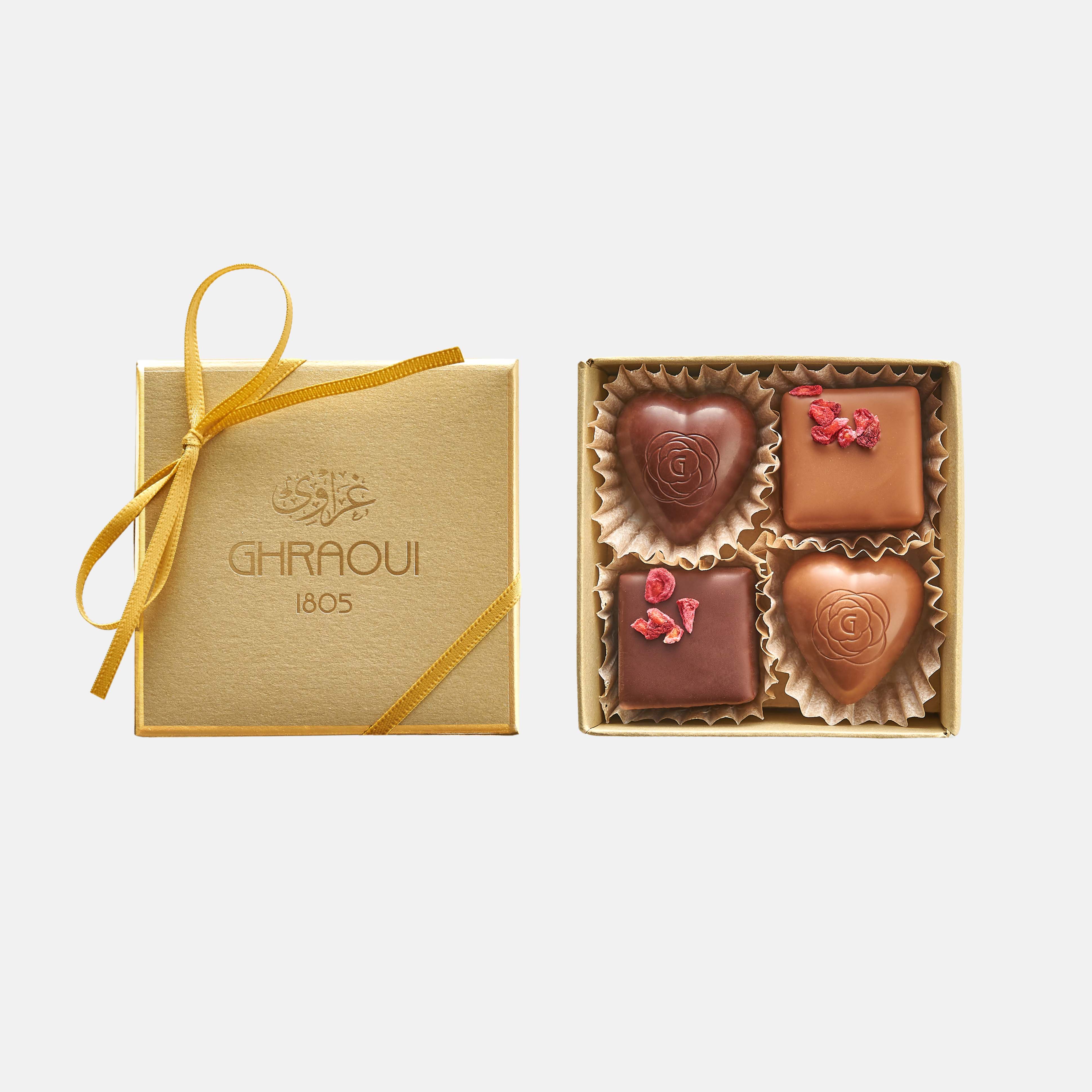 Mini Chocolate Box in a Matt Gold box