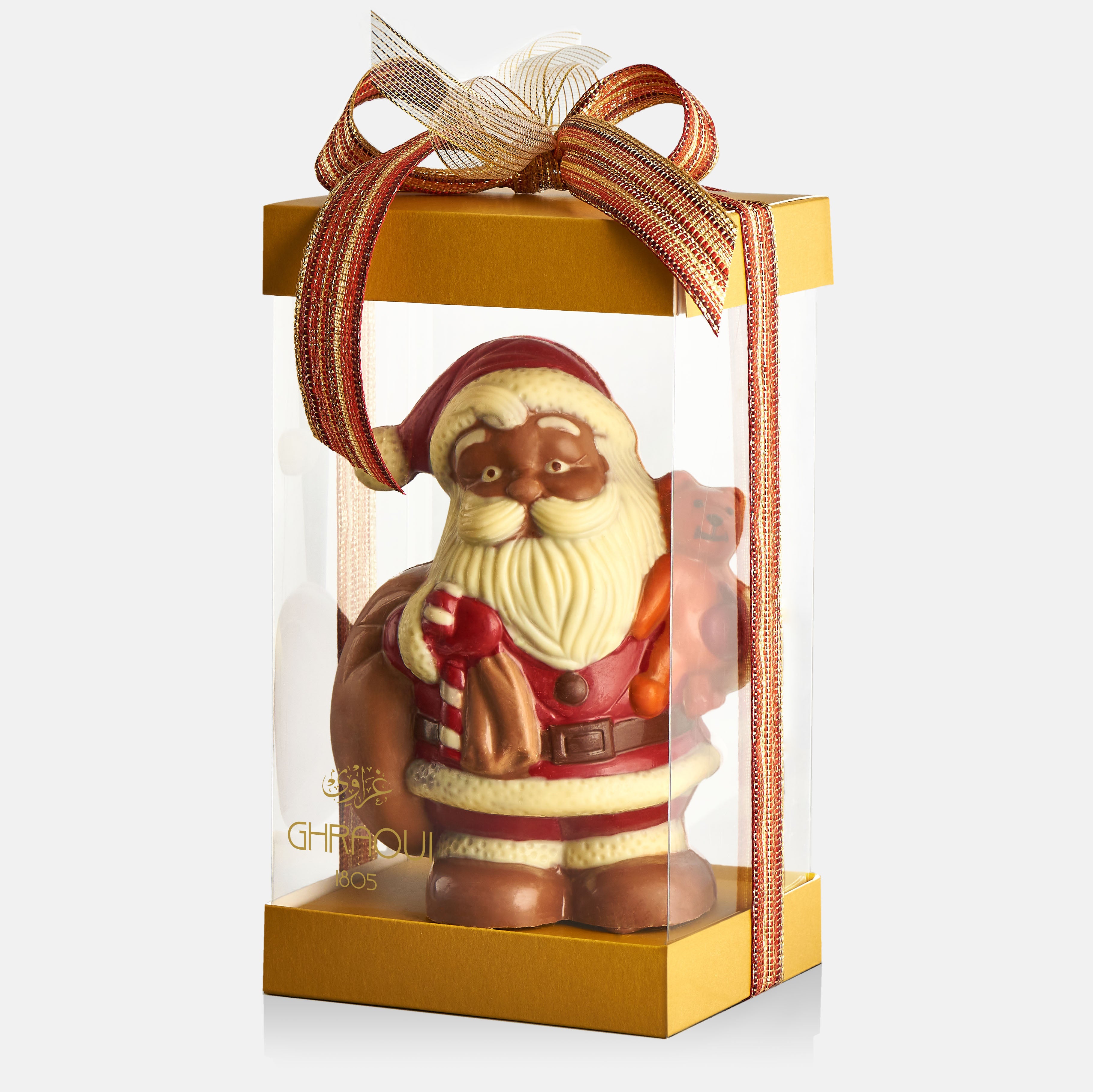 Chocolate Santa with a Teddy bear