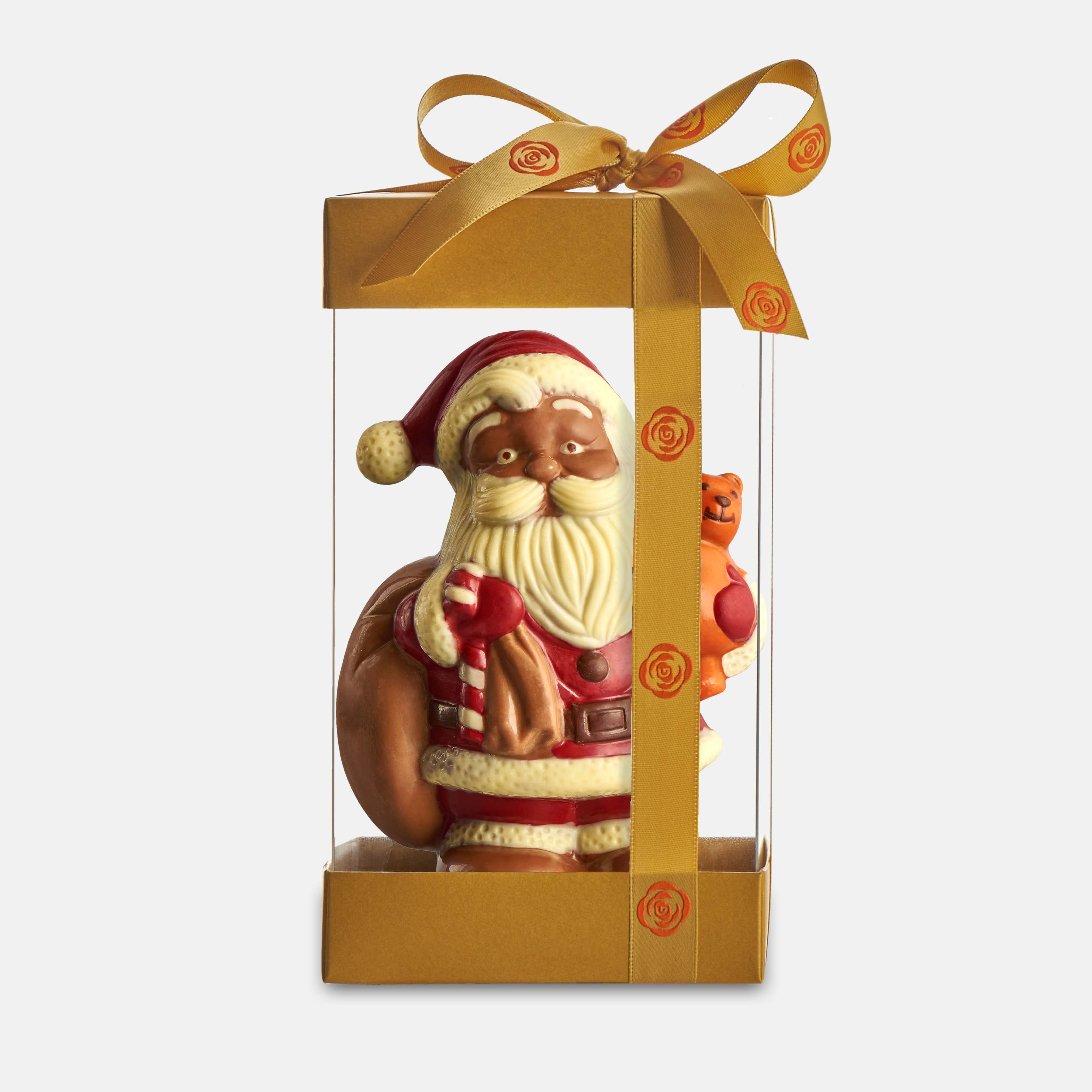 Chocolate Santa with a Teddy bear